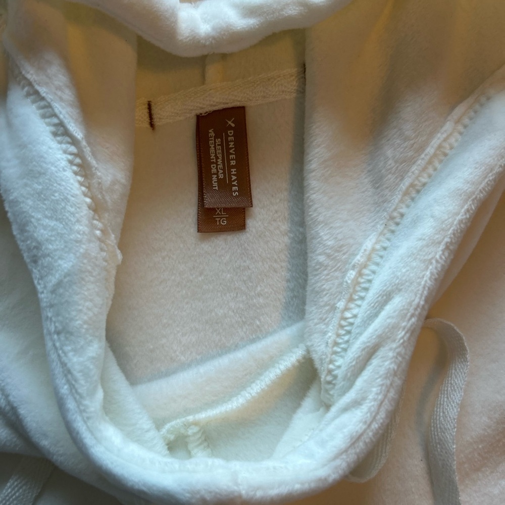 NWOT Denver Hayes Cream Hoodie Dress with Kangaroo Pocket - Picture 2 of 2